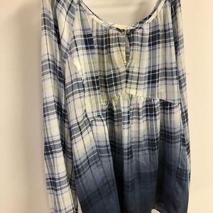 Princess Vera wang blue checkered blouse